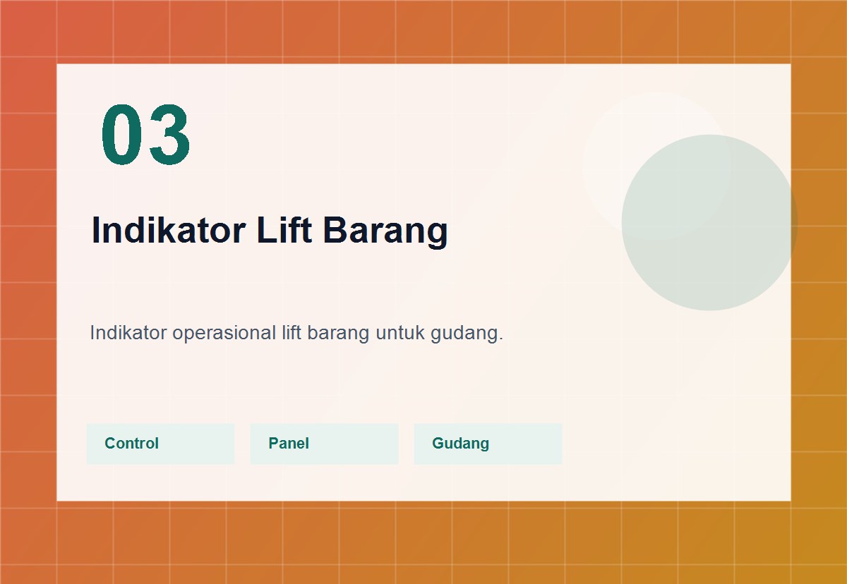 Pembuatan indikator lift barang untuk gudang